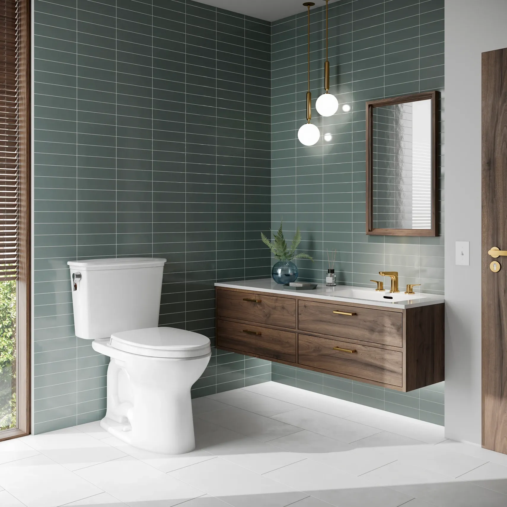 TOTO Drake Transitional Two-Piece Elongated 1.28 GPF Universal Height TORNADO FLUSH Toilet with CEFIONTECT and SoftClose Seat, WASHLET+ Ready, Cotton White, Vitreous China, MS786124CEFG#01