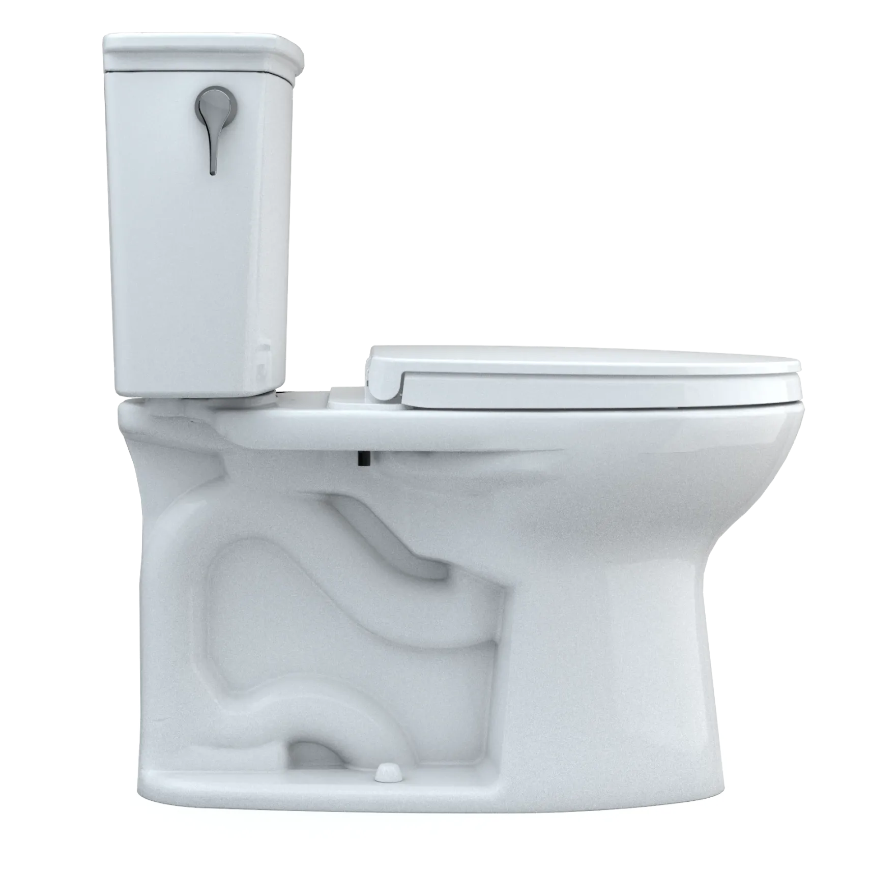 TOTO Drake Transitional Two-Piece Elongated 1.28 GPF Universal Height TORNADO FLUSH Toilet with CEFIONTECT and SoftClose Seat, WASHLET+ Ready, Cotton White, Vitreous China, MS786124CEFG#01
