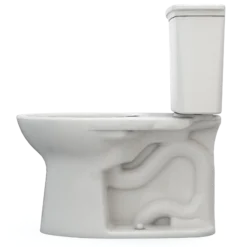 TOTO Drake Transitional Two-Piece Elongated 1.28 GPF Universal Height TORNADO FLUSH Toilet with CEFIONTECT, Colonial White, Vitreous China, CST786CEFG#11