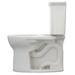 TOTO Drake Transitional Two-Piece Round 1.28 GPF Universal Height TORNADO FLUSH Toilet with CEFIONTECT, Colonial White, Vitreous China, CST785CEFG#11