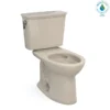TOTO Drake Transitional Two-Piece Elongated 1.28 GPF TORNADO FLUSH Toilet with CEFIONTECT, Bone, Vitreous China, CST786CEG#03