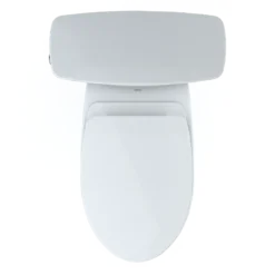 TOTO Drake Transitional Two-Piece Elongated 1.28 GPF Universal Height TORNADO FLUSH Toilet with 10 Inch Rough-In, CEFIONTECT, and SoftClose Seat, WASHLET+ Ready, Cotton White, Vitreous China, MS786124CEFG.10#01