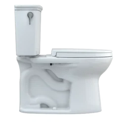 TOTO Drake Transitional Two-Piece Elongated 1.28 GPF Universal Height TORNADO FLUSH Toilet with 10 Inch Rough-In, CEFIONTECT, and SoftClose Seat, WASHLET+ Ready, Cotton White, Vitreous China, MS786124CEFG.10#01