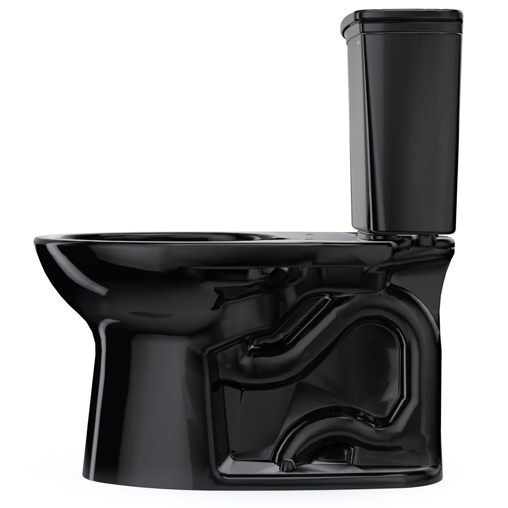 TOTO Drake Transitional Two-Piece Elongated 1.28 GPF Universal Height TORNADO FLUSH Toilet, Ebony, Vitreous China, CST786CEF#51