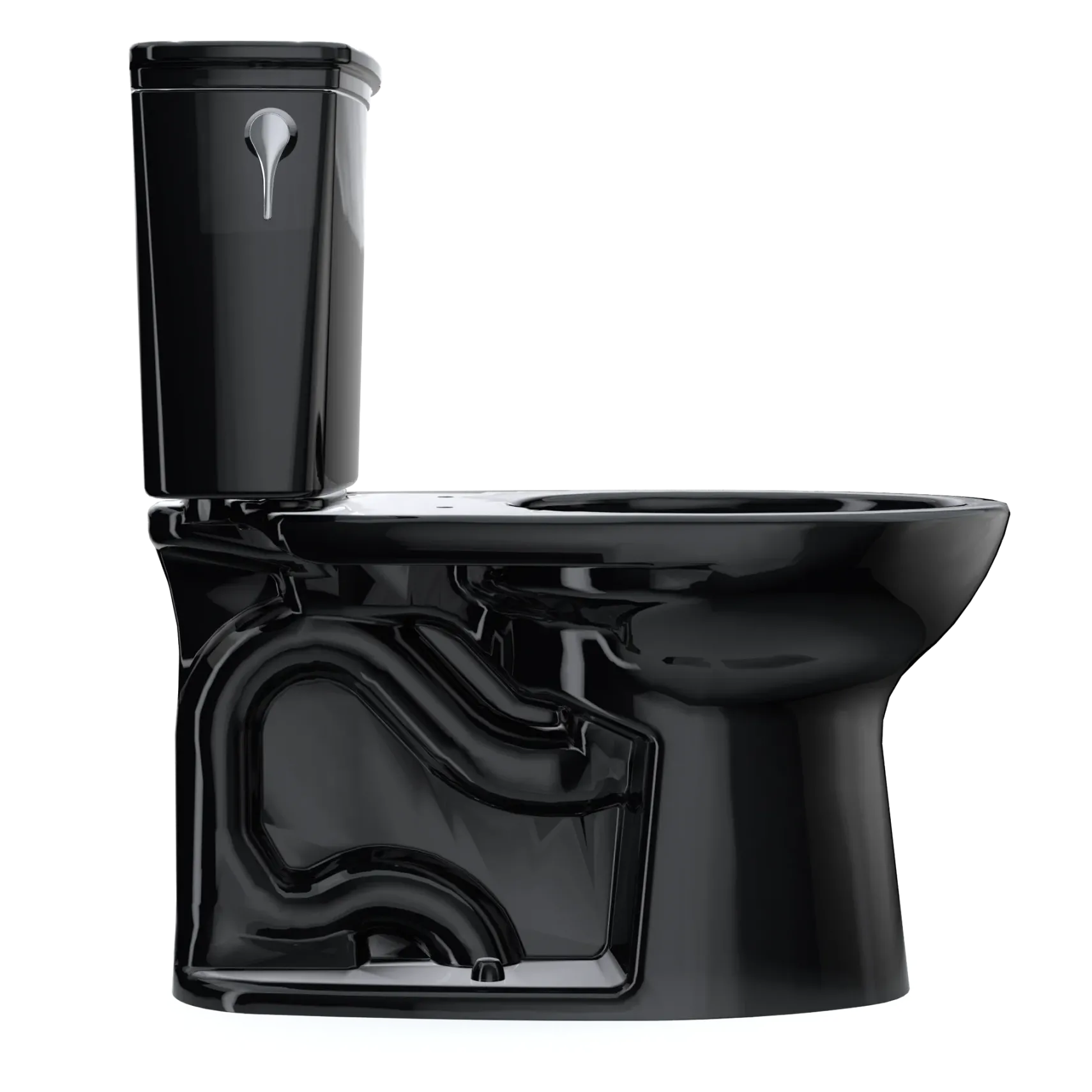TOTO Drake Transitional Two-Piece Elongated 1.28 GPF Universal Height TORNADO FLUSH Toilet, Ebony, Vitreous China, CST786CEF#51