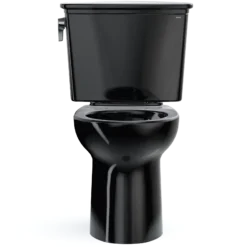 TOTO Drake Transitional Two-Piece Elongated 1.28 GPF Universal Height TORNADO FLUSH Toilet, Ebony, Vitreous China, CST786CEF#51