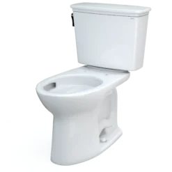 TOTO Drake Transitional Two-Piece Elongated 1.28 GPF Universal Height TORNADO FLUSH Toilet with CEFIONTECT, Cotton White, Vitreous China, CST786CEFG#01