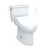 TOTO Drake Transitional WASHLET+ Two-Piece Elongated 1.28 GPF Universal Height TORNADO FLUSH Toilet with C5 Bidet Seat, Cotton White, Vitreous China, MW7863084CEFG#01