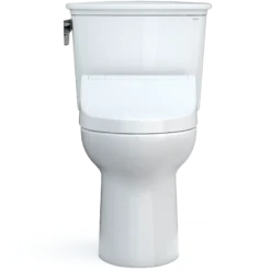 TOTO Drake Transitional WASHLET+ Two-Piece Elongated 1.28 GPF Universal Height TORNADO FLUSH Toilet with C5 Bidet Seat, Cotton White, Vitreous China, MW7863084CEFG#01
