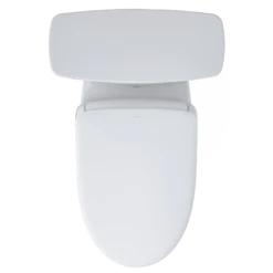 TOTO Drake Transitional WASHLET+ Two-Piece Elongated 1.28 GPF Universal Height TORNADO FLUSH Toilet with S7 Contemporary Bidet Seat, Cotton White, Vitreous China|Plastic, MW7864726CEFG#01