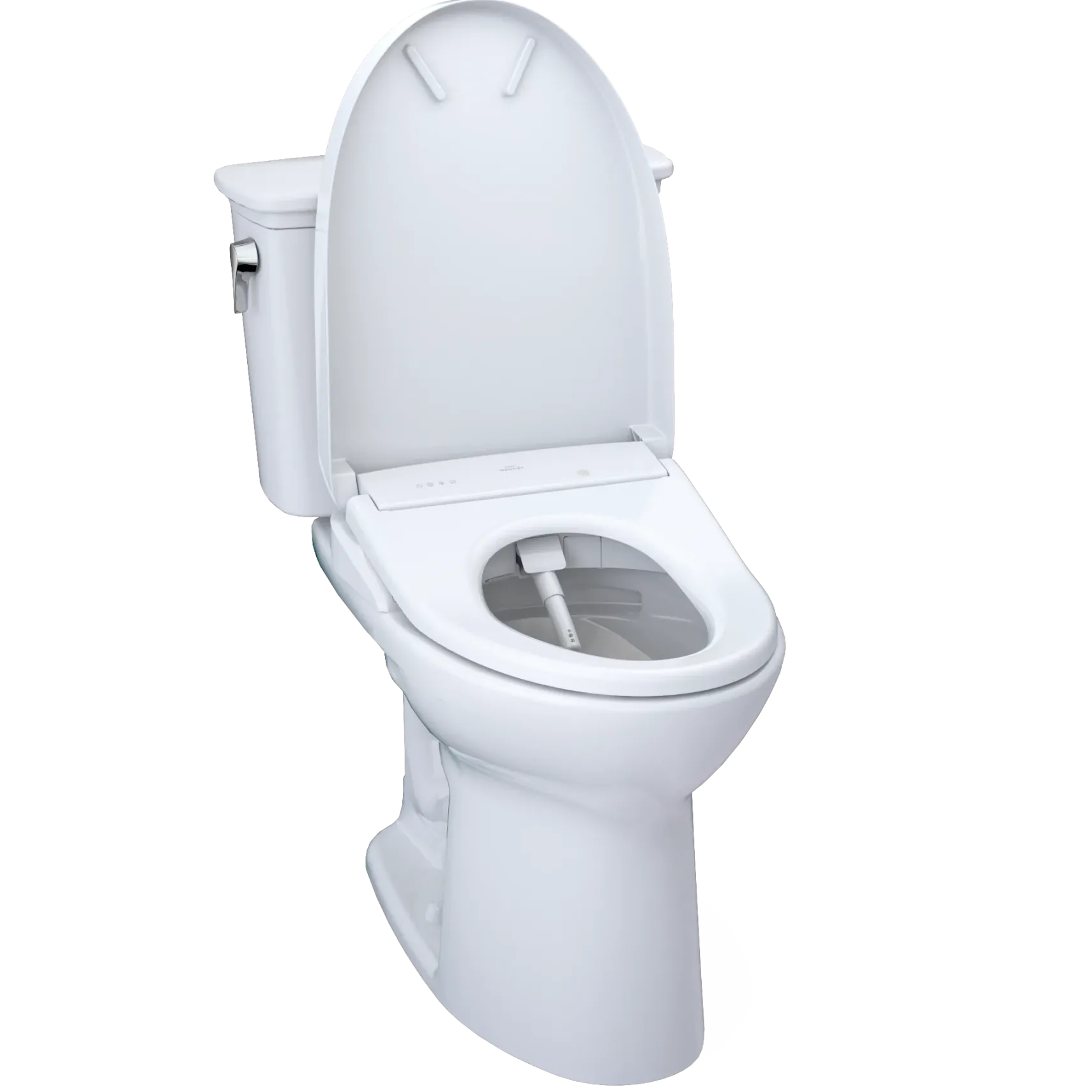 TOTO Drake Transitional WASHLET+ Two-Piece Elongated 1.28 GPF TORNADO FLUSH Toilet with S7 Contemporary Bidet Seat, Cotton White, Vitreous China|Plastic, MW7864726CEG#01