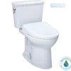 TOTO Drake Transitional WASHLET+ Two-Piece Elongated 1.28 GPF Universal Height TORNADO FLUSH Toilet and S7 Bidet Seat with Auto Flush, Cotton White, Vitreous China|Plastic, MW7864726CEFGA#01