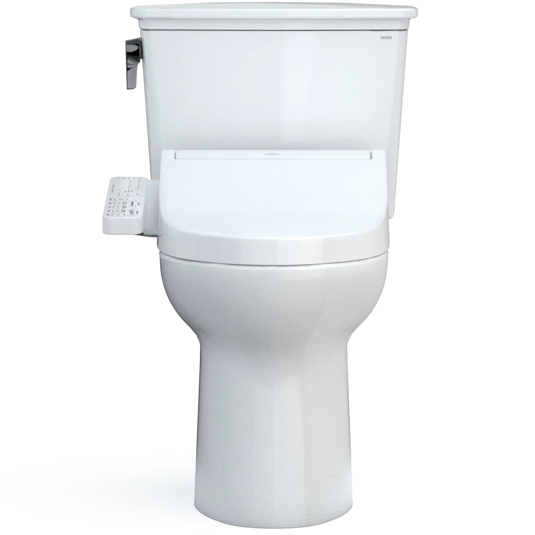TOTO Drake Transitional WASHLET+ Two-Piece Elongated 1.28 GPF TORNADO FLUSH Toilet with C2 Bidet Seat, Cotton White, Vitreous China, MW7863074CEG#01