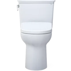 TOTO Drake Transitional WASHLET+ Two-Piece Elongated 1.28 GPF TORNADO FLUSH Toilet and S7A Contemporary Bidet Seat with Auto Flush, Cotton White, Vitreous China|Plastic, MW7864736CEGA#01