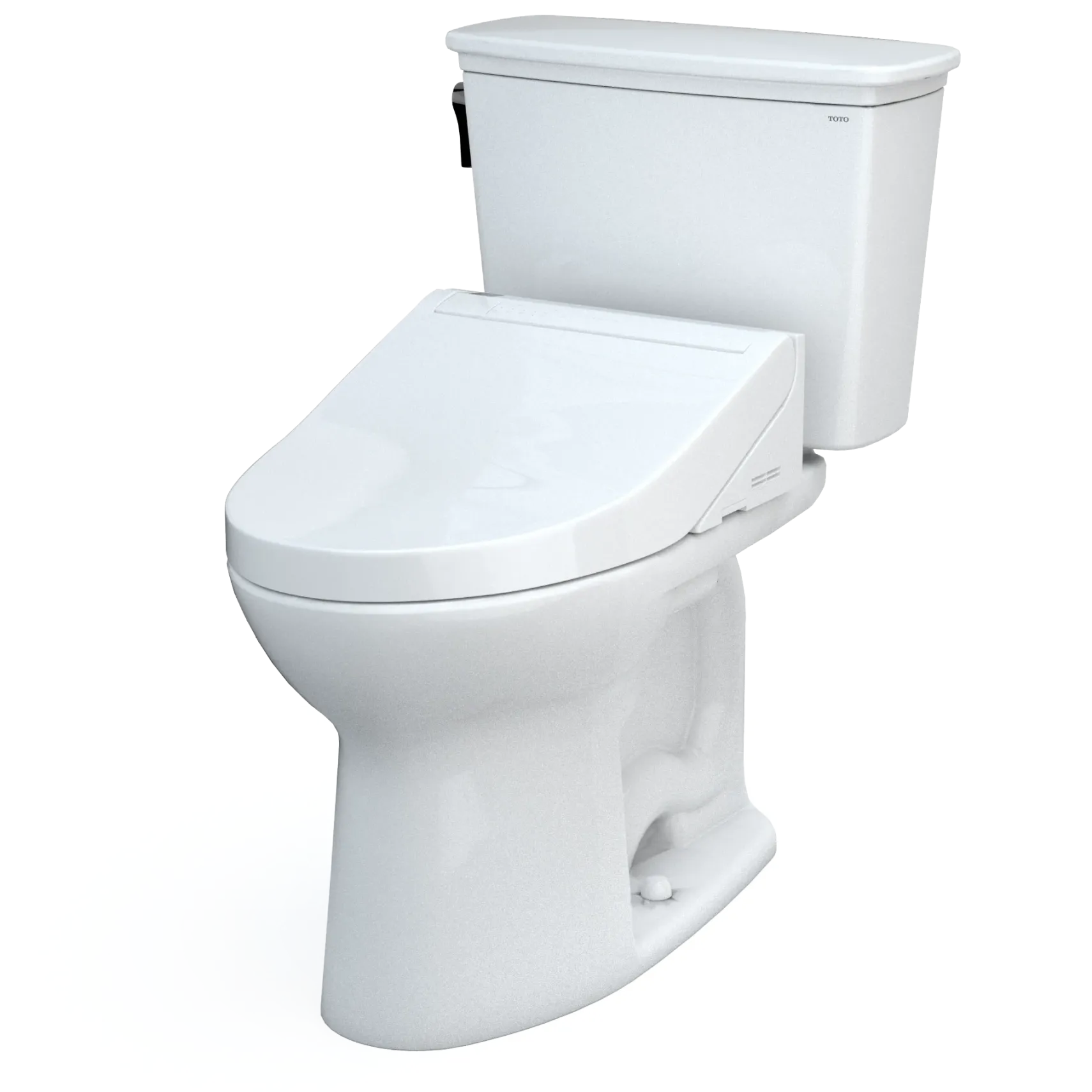 TOTO Drake Transitional WASHLET+ Two-Piece Elongated 1.28 GPF TORNADO FLUSH Toilet with C5 Bidet Seat, Cotton White, Vitreous China, MW7863084CEG#01