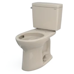 TOTO Drake Two-Piece Elongated 1.28 GPF Universal Height TORNADO FLUSH Toilet with CEFIONTECT, Bone, Vitreous China, CST776CEFG#03