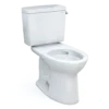 TOTO Drake Two-Piece Elongated 1.28 GPF Universal Height TORNADO FLUSH Toilet with CEFIONTECT and Right-Hand Trip Lever, 10 Inch Rough-In, Cotton White, Vitreous China, CST776CEFRG.10#01