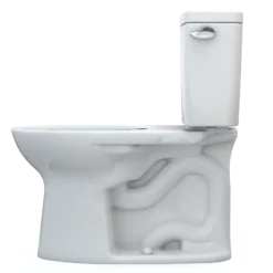 TOTO Drake Two-Piece Elongated 1.28 GPF Universal Height TORNADO FLUSH Toilet with CEFIONTECT and Right-Hand Trip Lever, 10 Inch Rough-In, Cotton White, Vitreous China, CST776CEFRG.10#01