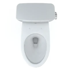 TOTO Drake Two-Piece Elongated 1.28 GPF Universal Height TORNADO FLUSH Toilet with CEFIONTECT and Right-Hand Trip Lever, 10 Inch Rough-In, Cotton White, Vitreous China, CST776CEFRG.10#01