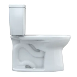 TOTO Drake Two-Piece Elongated 1.28 GPF Universal Height TORNADO FLUSH Toilet with CEFIONTECT and Right-Hand Trip Lever, 10 Inch Rough-In, Cotton White, Vitreous China, CST776CEFRG.10#01