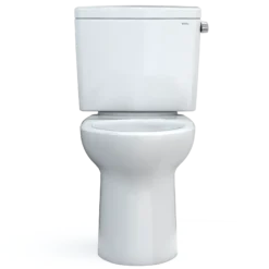 TOTO Drake Two-Piece Elongated 1.28 GPF Universal Height TORNADO FLUSH Toilet with CEFIONTECT and Right-Hand Trip Lever, 10 Inch Rough-In, Cotton White, Vitreous China, CST776CEFRG.10#01