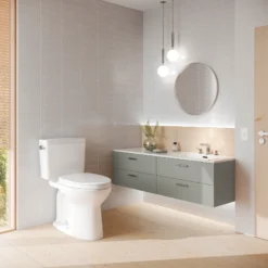 TOTO Drake Two-Piece Elongated 1.6 GPF TORNADO FLUSH Toilet with CEFIONTECT, Cotton White, Vitreous China, CST776CSG#01