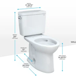TOTO Drake Two-Piece Elongated 1.28 GPF TORNADO FLUSH Toilet with CEFIONTECT, Sedona Beige, Vitreous China, CST776CEG#12