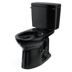 TOTO Drake Two-Piece Elongated 1.28 GPF Universal Height TORNADO FLUSH Toilet, Ebony, Vitreous China, CST776CEF#51
