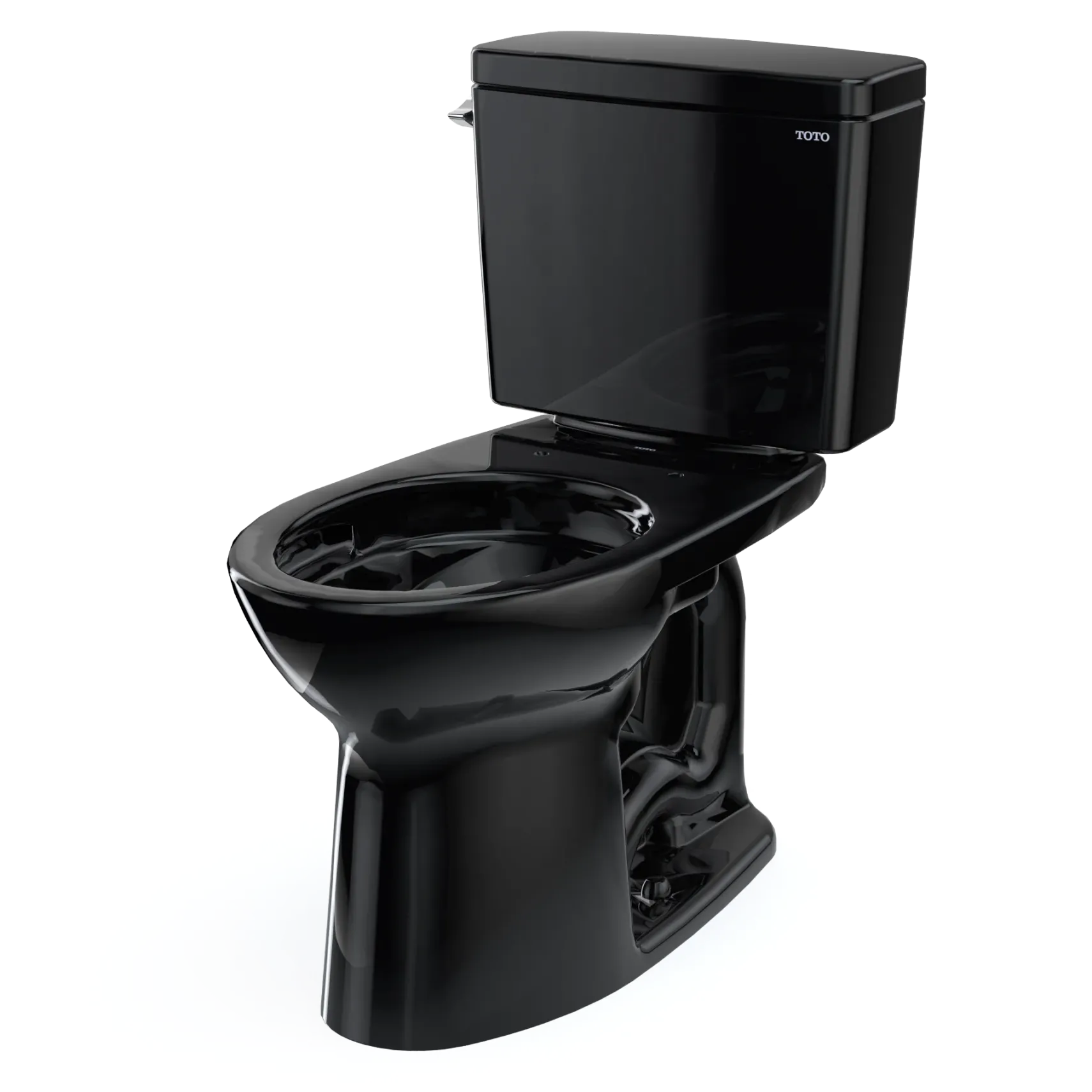 TOTO Drake Two-Piece Elongated 1.28 GPF Universal Height TORNADO FLUSH Toilet, Ebony, Vitreous China, CST776CEF#51