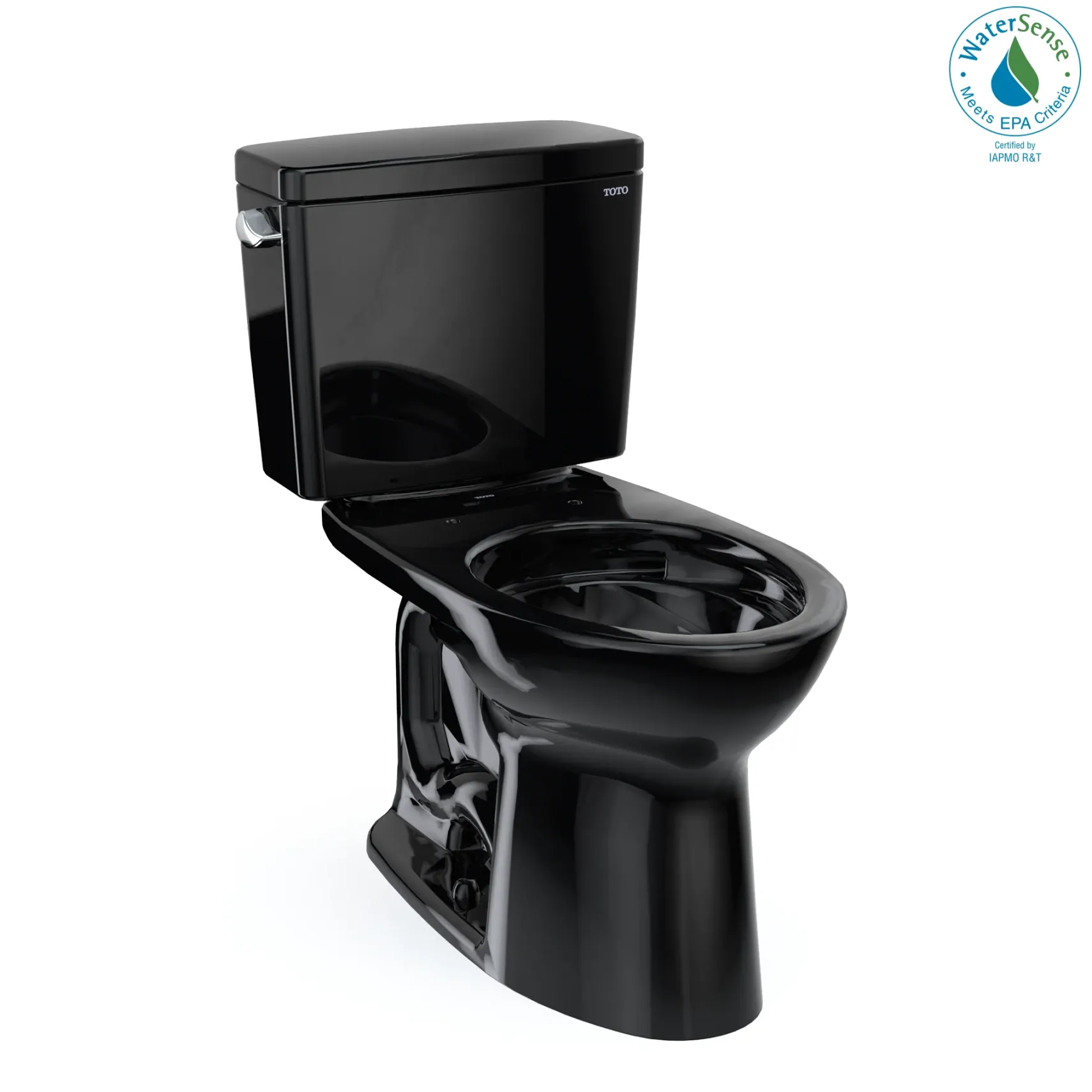 TOTO Drake Two-Piece Elongated 1.28 GPF Universal Height TORNADO FLUSH Toilet, Ebony, Vitreous China, CST776CEF#51