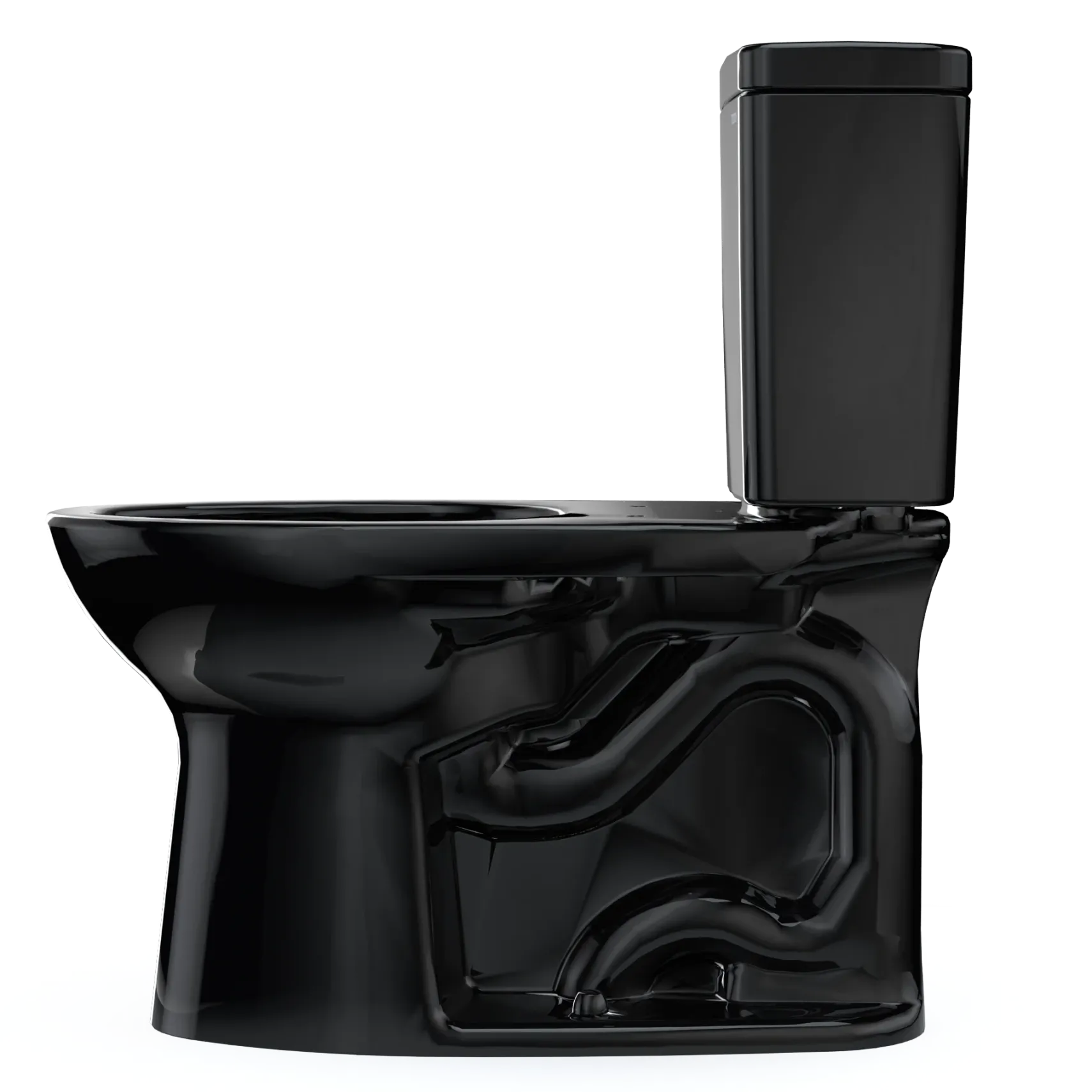 TOTO Drake Two-Piece Elongated 1.28 GPF Universal Height TORNADO FLUSH Toilet, Ebony, Vitreous China, CST776CEF#51