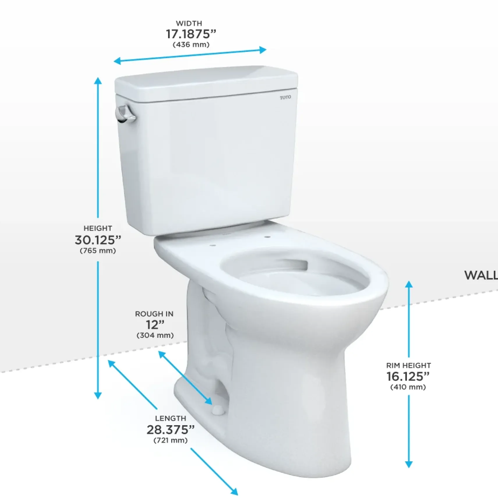 TOTO Drake Two-Piece Elongated 1.28 GPF Universal Height TORNADO FLUSH Toilet, Ebony, Vitreous China, CST776CEF#51