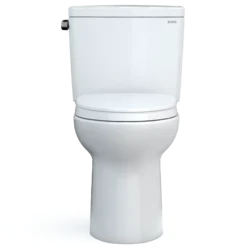 TOTO Drake Two-Piece Elongated 1.28 GPF Universal Height TORNADO FLUSH Toilet with CEFIONTECT and SoftClose Seat, WASHLET+ Ready, Cotton White, Vitreous China, MS776124CEFG#01