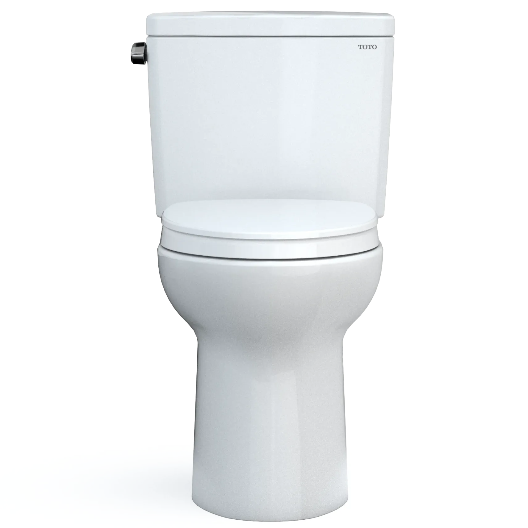 TOTO Drake Two-Piece Elongated 1.28 GPF Universal Height TORNADO FLUSH Toilet with CEFIONTECT and SoftClose Seat, WASHLET+ Ready, Cotton White, Vitreous China, MS776124CEFG#01