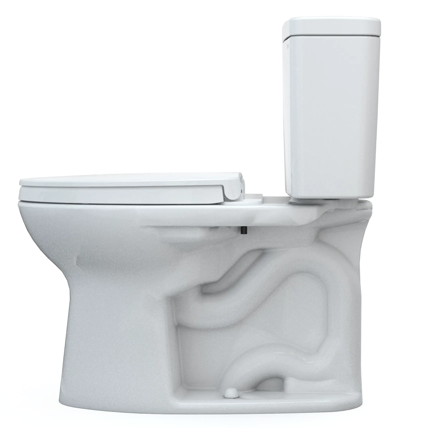TOTO Drake Two-Piece Elongated 1.28 GPF Universal Height TORNADO FLUSH Toilet with CEFIONTECT and SoftClose Seat, WASHLET+ Ready, Cotton White, Vitreous China, MS776124CEFG#01