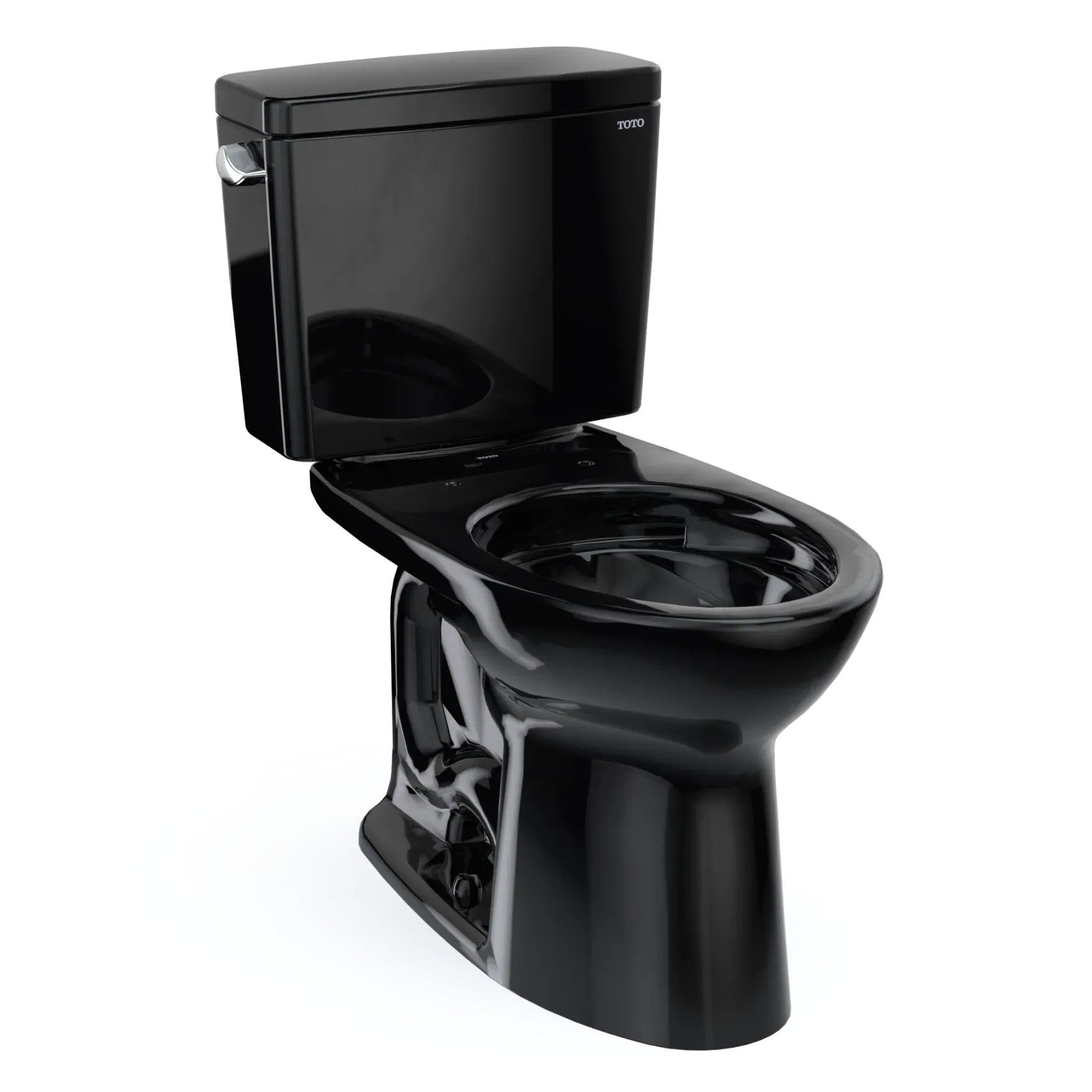 TOTO Drake Two-Piece Elongated 1.6 GPF TORNADO FLUSH Toilet, Ebony, Vitreous China, CST776CS#51