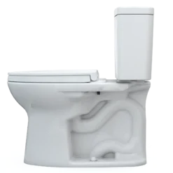 TOTO Drake Two-Piece Elongated 1.28 GPF TORNADO FLUSH Toilet with CEFIONTECT and SoftClose Seat, WASHLET+ Ready, Cotton White, Vitreous China, MS776124CEG#01