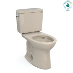 TOTO Drake Two-Piece Elongated 1.28 GPF TORNADO FLUSH Toilet with CEFIONTECT, Bone, Vitreous China, CST776CEG#03
