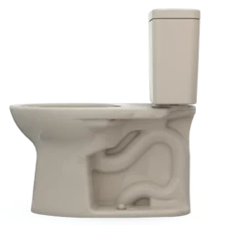TOTO Drake Two-Piece Elongated 1.28 GPF TORNADO FLUSH Toilet with CEFIONTECT, Bone, Vitreous China, CST776CEG#03