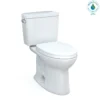 TOTO Drake Two-Piece Elongated 1.28 GPF Universal Height TORNADO FLUSH Toilet with 10 Inch Rough-In, CEFIONTECT, and SoftClose Seat, WASHLET+ Ready, Cotton White, Vitreous China, MS776124CEFG.10#01