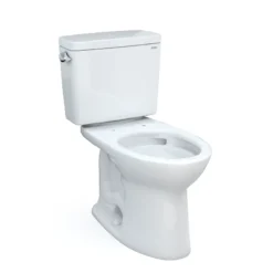 TOTO Drake Two-Piece Elongated 1.28 GPF Universal Height TORNADO FLUSH Toilet with CEFIONTECT and 10 Inch Rough-In, Cotton White, Vitreous China, CST776CEFG.10#01