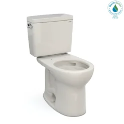 TOTO Drake Two-Piece Round 1.28 GPF Universal Height TORNADO FLUSH Toilet with CEFIONTECT, Sedona Beige, Vitreous China, CST775CEFG#12