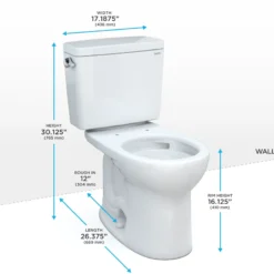 TOTO Drake Two-Piece Round 1.28 GPF Universal Height TORNADO FLUSH Toilet with CEFIONTECT, Sedona Beige, Vitreous China, CST775CEFG#12