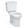 TOTO Drake Two-Piece Round 1.6 GPF Universal Height TORNADO FLUSH Toilet with CEFIONTECT, Cotton White, Vitreous China, CST775CSFG#01