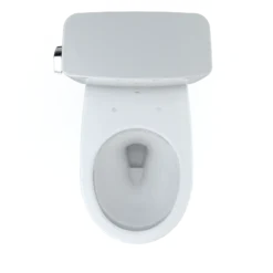 TOTO Drake Two-Piece Round 1.6 GPF Universal Height TORNADO FLUSH Toilet with CEFIONTECT, Cotton White, Vitreous China, CST775CSFG#01
