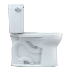 TOTO Drake Two-Piece Round 1.6 GPF Universal Height TORNADO FLUSH Toilet with CEFIONTECT, Cotton White, Vitreous China, CST775CSFG#01