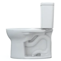 TOTO Drake Two-Piece Round 1.6 GPF Universal Height TORNADO FLUSH Toilet with CEFIONTECT, Cotton White, Vitreous China, CST775CSFG#01