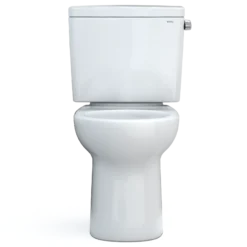 TOTO Drake Two-Piece Round 1.28 GPF Universal Height TORNADO FLUSH Toilet with CEFIONTECT, Cotton White, Vitreous China, CST775CEFRG#01
