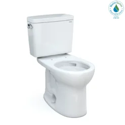 TOTO Drake Two-Piece Round 1.28 GPF Universal Height TORNADO FLUSH Toilet with CEFIONTECT, Cotton White, Vitreous China, CST775CEFG#01