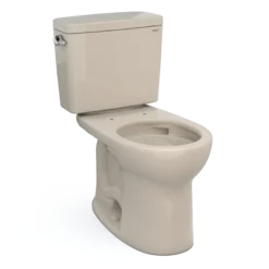 TOTO Drake Two-Piece Round 1.6 GPF Universal Height TORNADO FLUSH Toilet with CEFIONTECT, Bone, Vitreous China, CST775CSFG#03